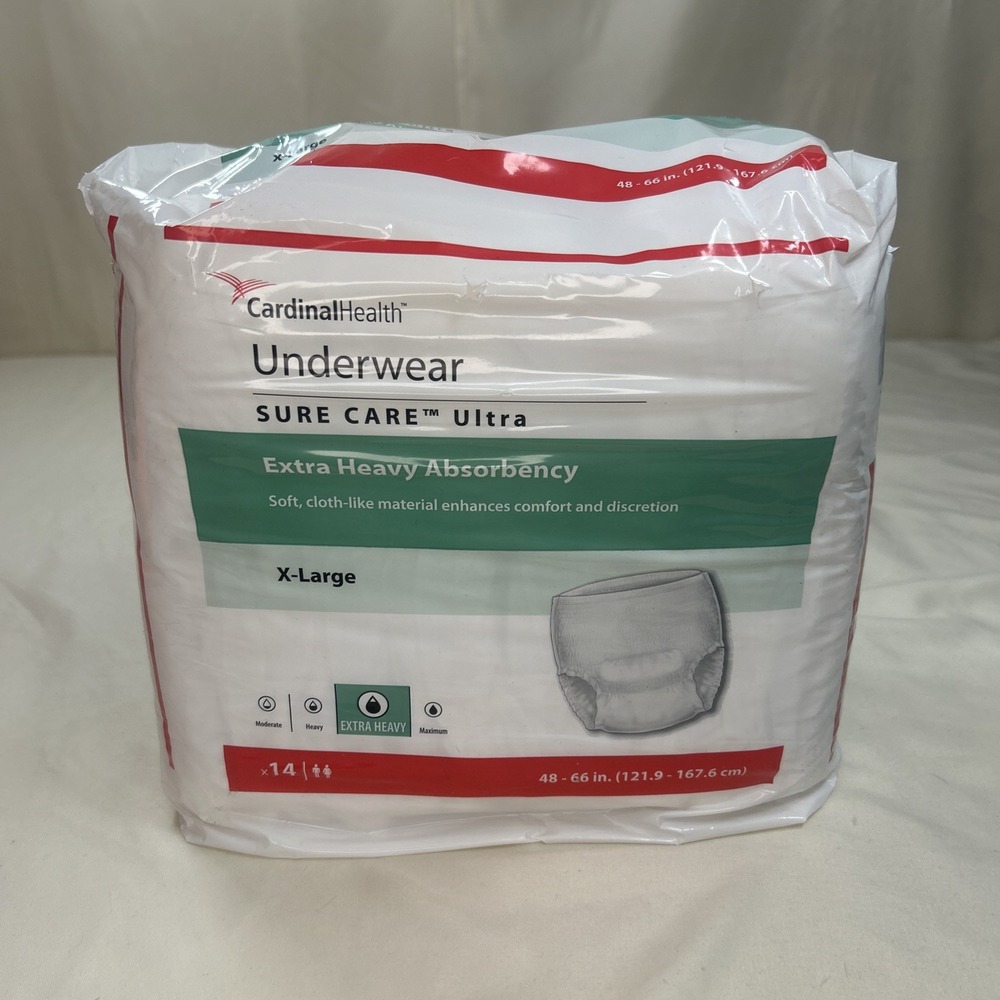 NEW Cardinal Health Sure Care Ultra Underwear Extra Heavy Absorbency XL (14)